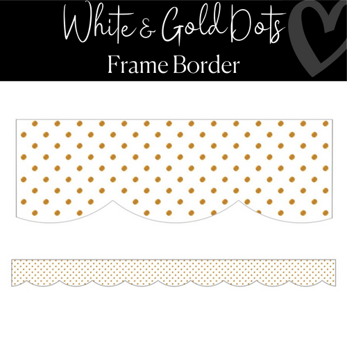White and Gold Dots Bulletin Board Border by Schoolgirl Style