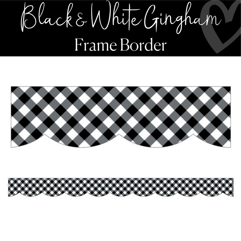 Black and White Gingham Bulletin Board Border by Schoolgirl Style