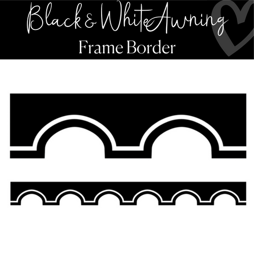 Black and White Awning Bulletin Board Border by CDE