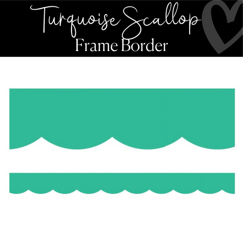 Turquoise Scalloped Bulletin Board Border by Schoolgirl Style 