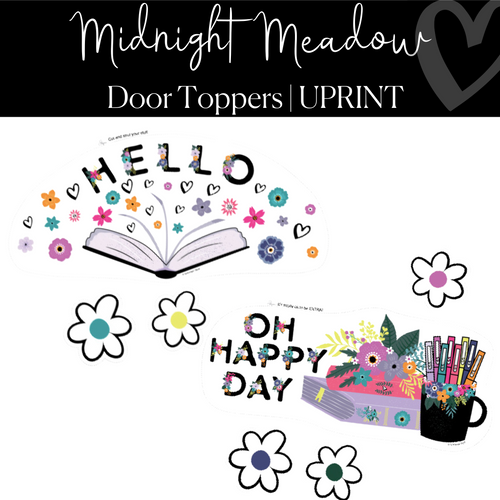 Midnight Meadow Floral Door Toppers by UPRINT