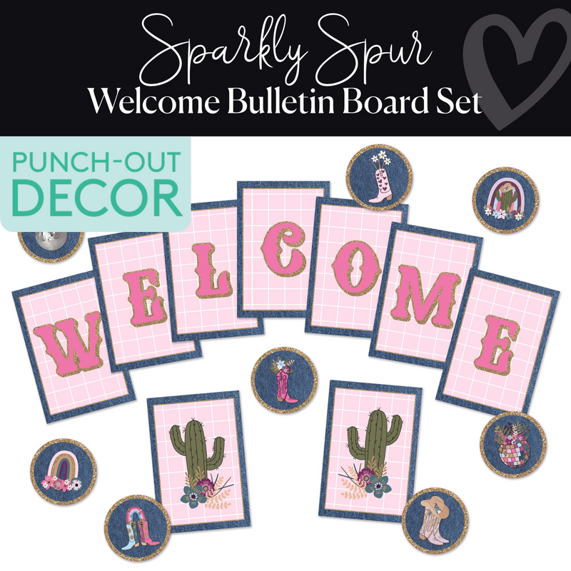 Welcome | Bulletin Board Set | Sparkly Spur | Schoolgirl Style