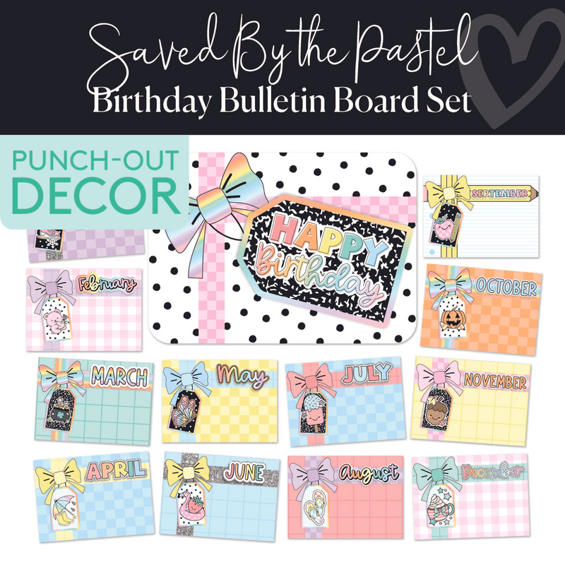Birthday | Bulletin Board Set | Saved By The Pastel | Schoolgirl Style