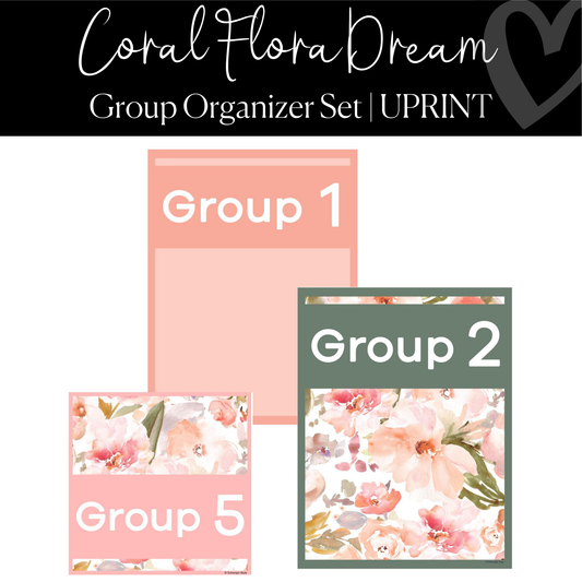 Printable Group Organizer Set | Coral Floral Dream
