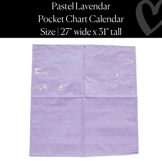 Pastel Lavender Pocket Chart – 44 Pockets | Classroom Calendar for Teachers