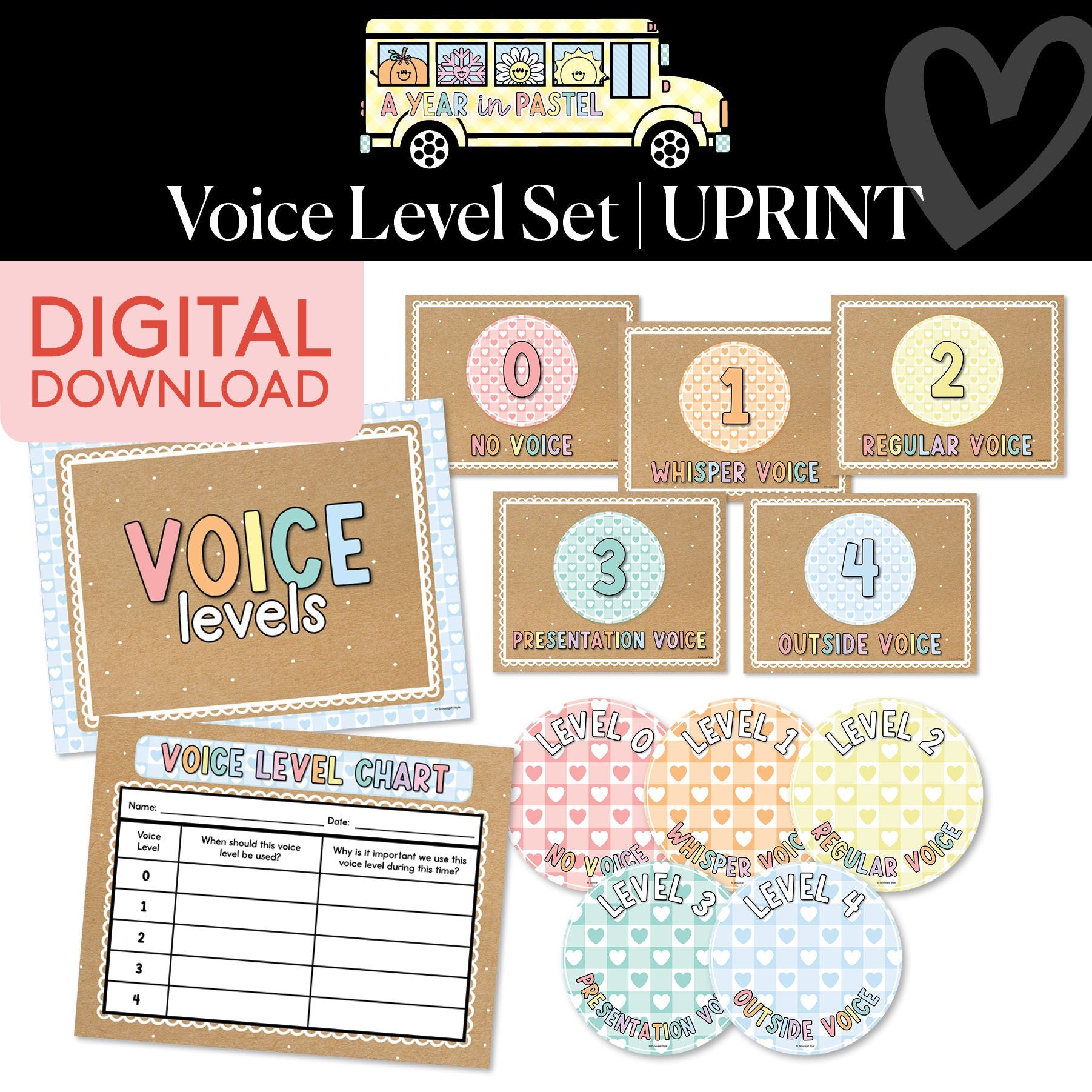 Printable Voice Level Set | A Year In Pastel