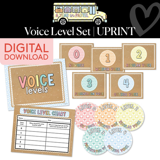 Printable Voice Level Set | A Year In Pastel