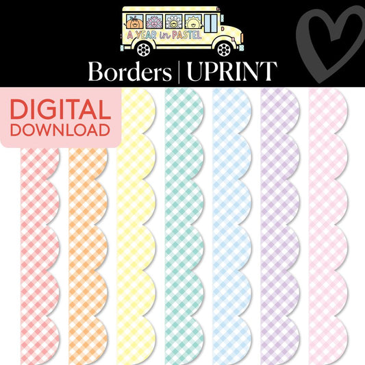 Printable Gingham Border Bundle 1 | A Year In Pastel
