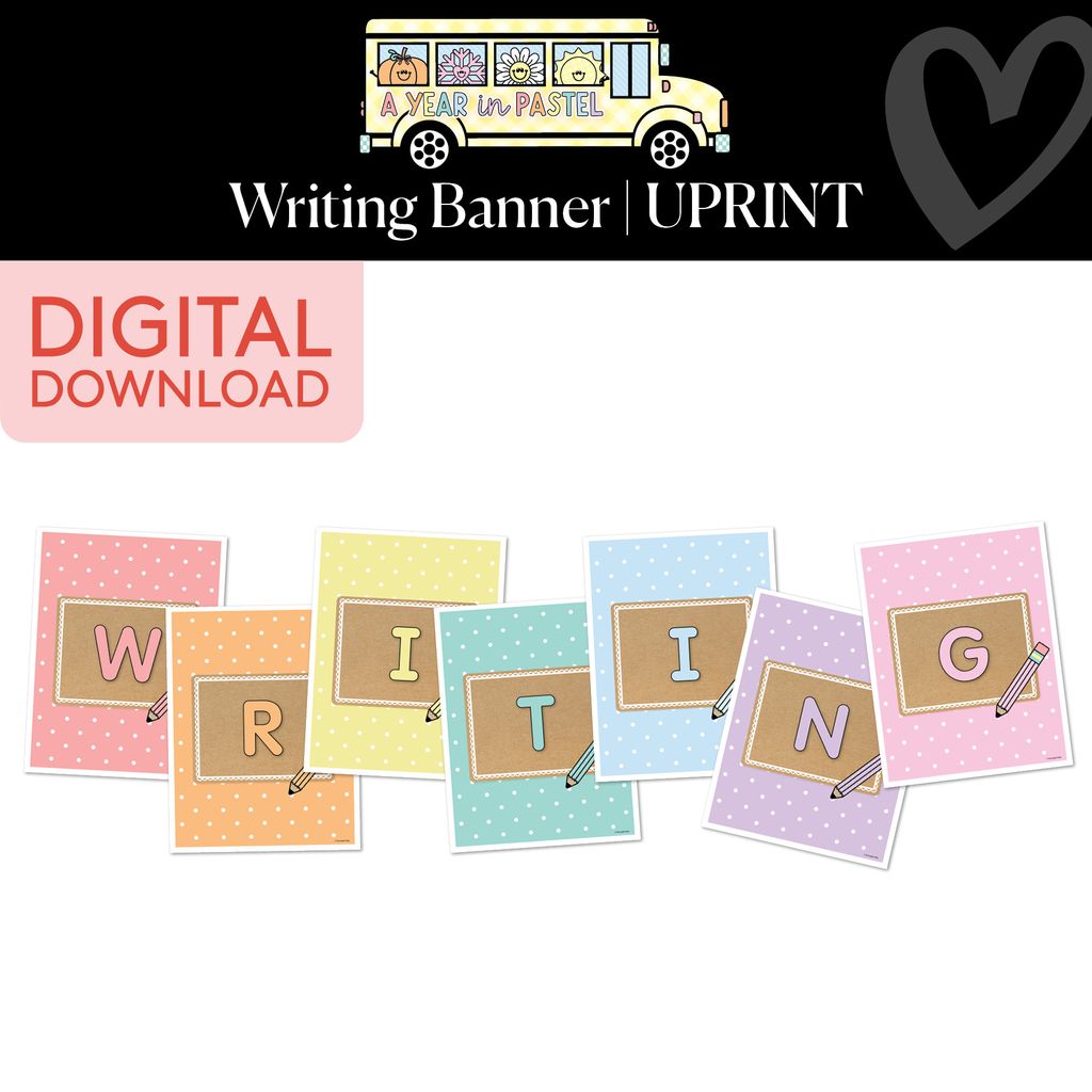 Printable Writing Banner | A Year In Pastel