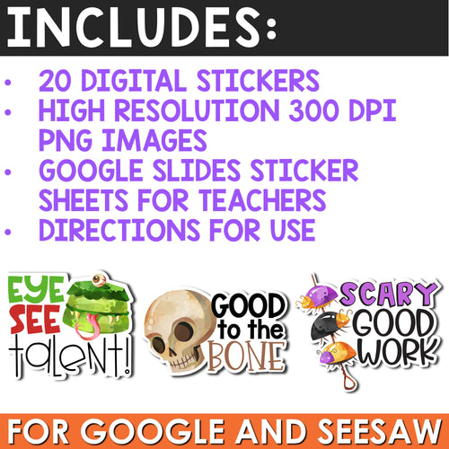 Halloween Digital Stickers for Google Classroom™ and Seesaw™ Distance Learning