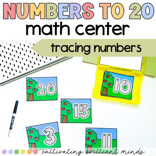 Fall Number Tracing Math Center | Numbers to 20 | Autumn | Kindergarten, 1st
