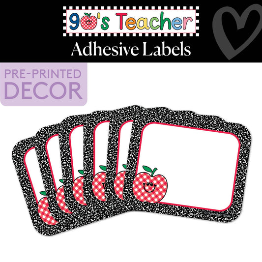 Retro Composition Adhesive Labels | 90s Teacher