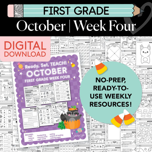 Printable First Grade October Week 4 Resources