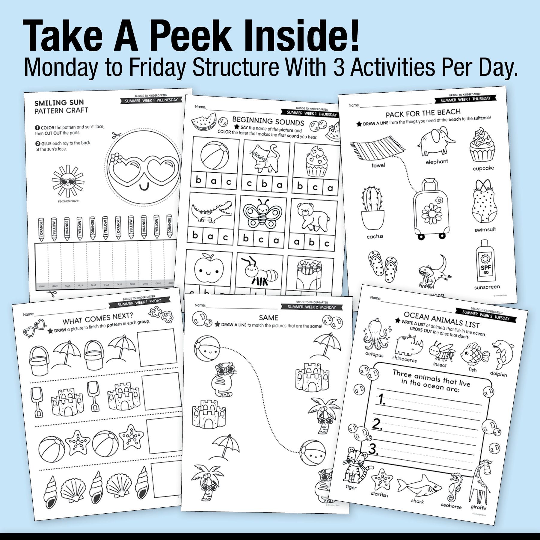 Ultimate Bridge To Kindergarten Pre-Printed And Digital Summer Workbook