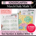 Load image into Gallery viewer, Printable Kindergarten March Daily Math
