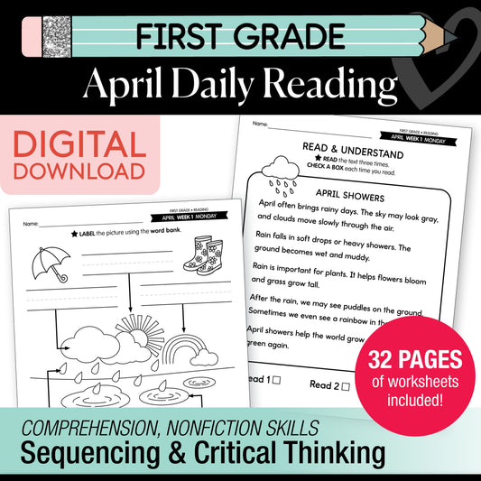 Printable First Grade April Daily Reading
