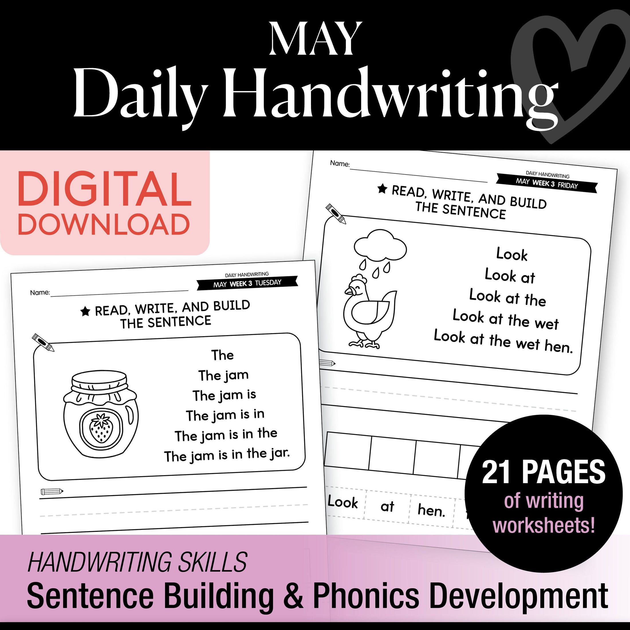 Printable May Daily Handwriting