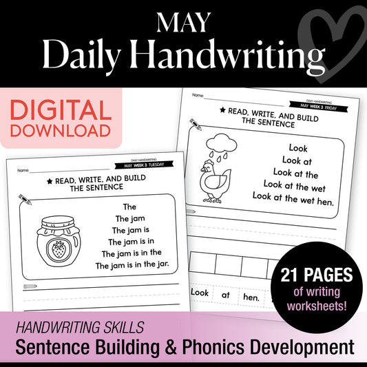 Printable May Daily Handwriting
