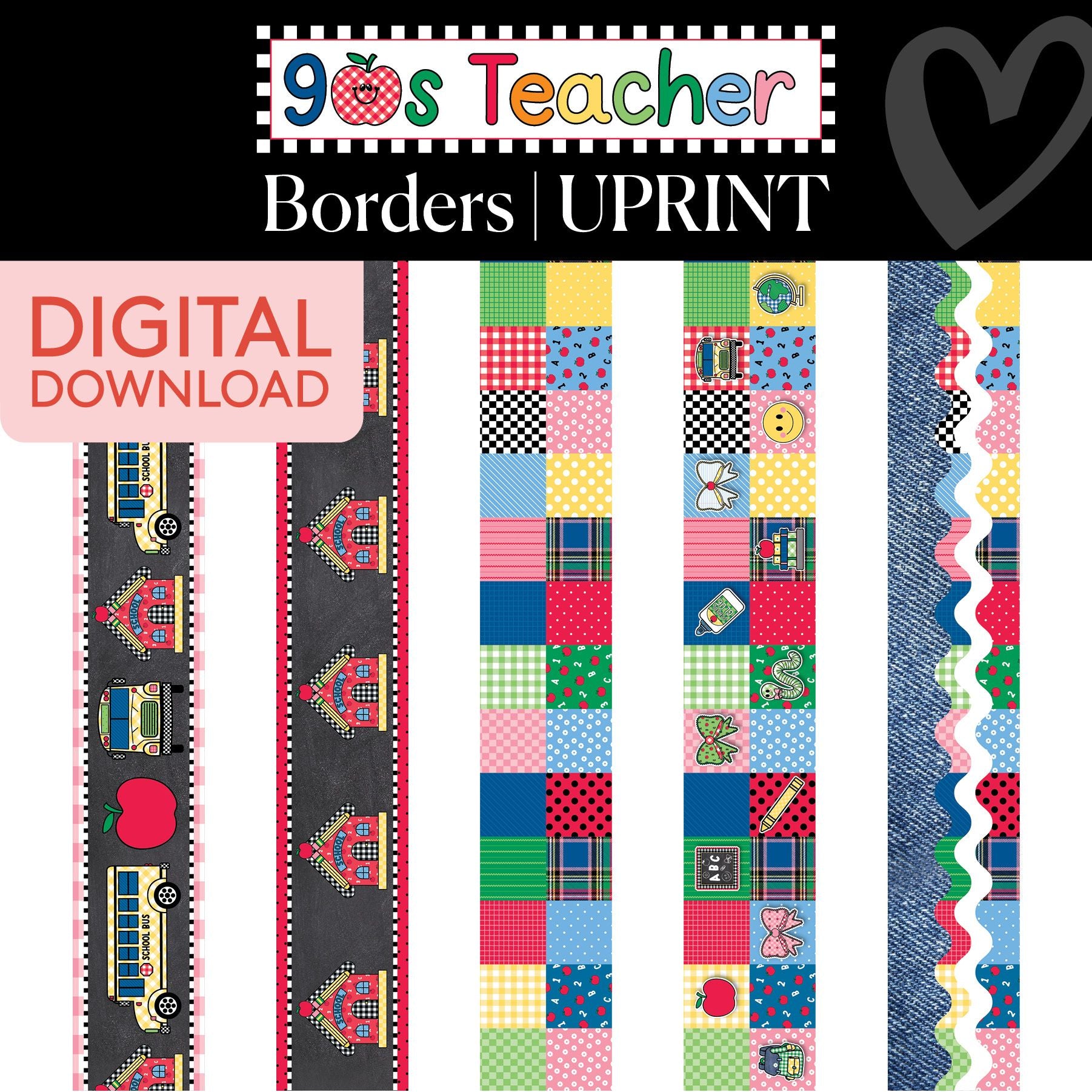 Printable Border Vault: Vol. 7 | 90s Teacher