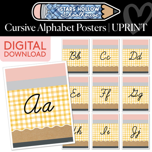 Printable Cozy Cursive Alphabet Posters | School in Stars Hollow