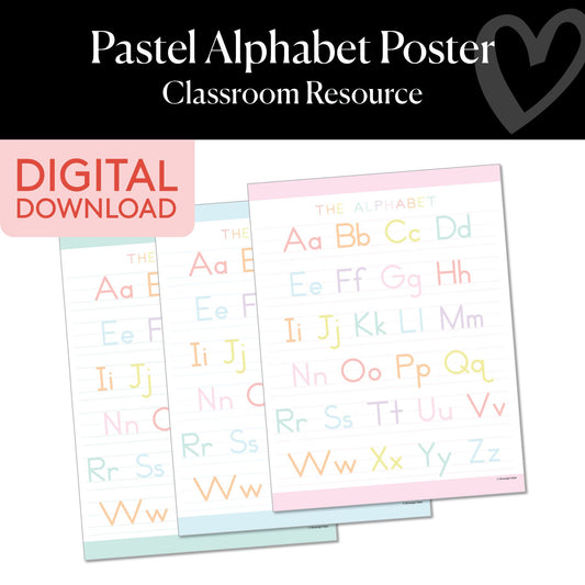 Printable Pastel Alphabet Poster