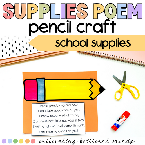 Back to School School Supply Pencil Craft and Poem | How To Use School Supplies