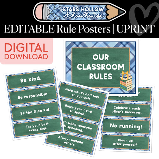Printable Cozy Editable Rule Posters | Stars Hollow Schoolhouse