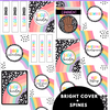 Bright Rainbow Editable Binder Covers & Spines