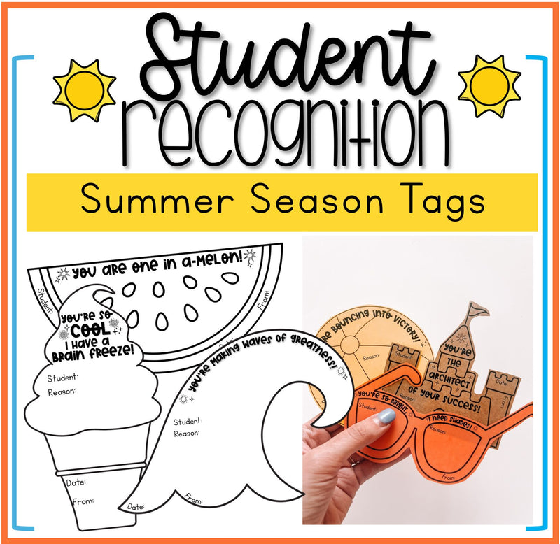 Summer Season Student Recognition Tags Positive Note Home Staff Shout Out