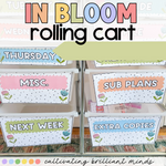 In Bloom Editable Rolling Cart Draw Labels | Back to School | Classroom Decor