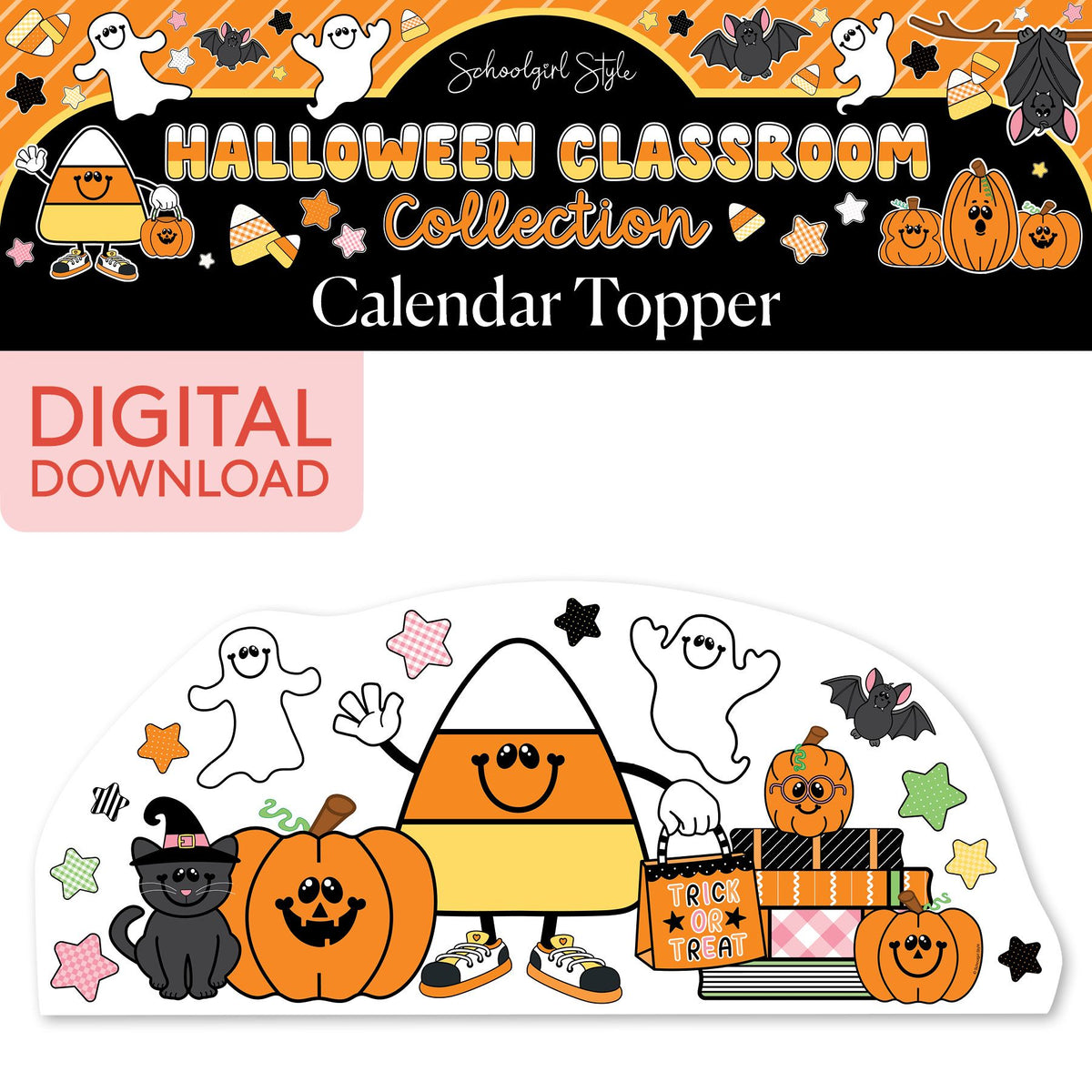 Printable Halloween Calendar Topper | 90s Teacher