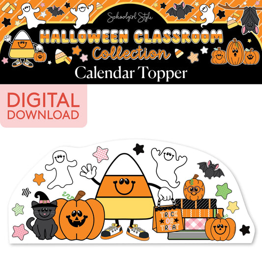 Printable Halloween Calendar Topper | 90s Teacher