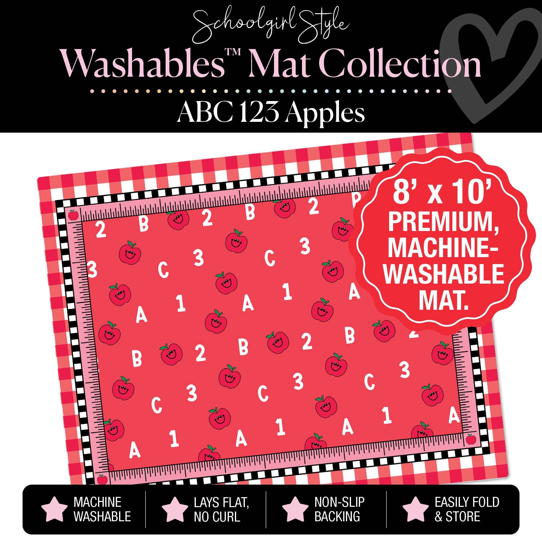 ABC 123 and Apples Classroom Mat by Schoolgirl Style