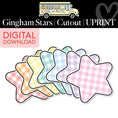 Load image into Gallery viewer, Printable Gingham Stars Cutouts | A Year In Pastel
