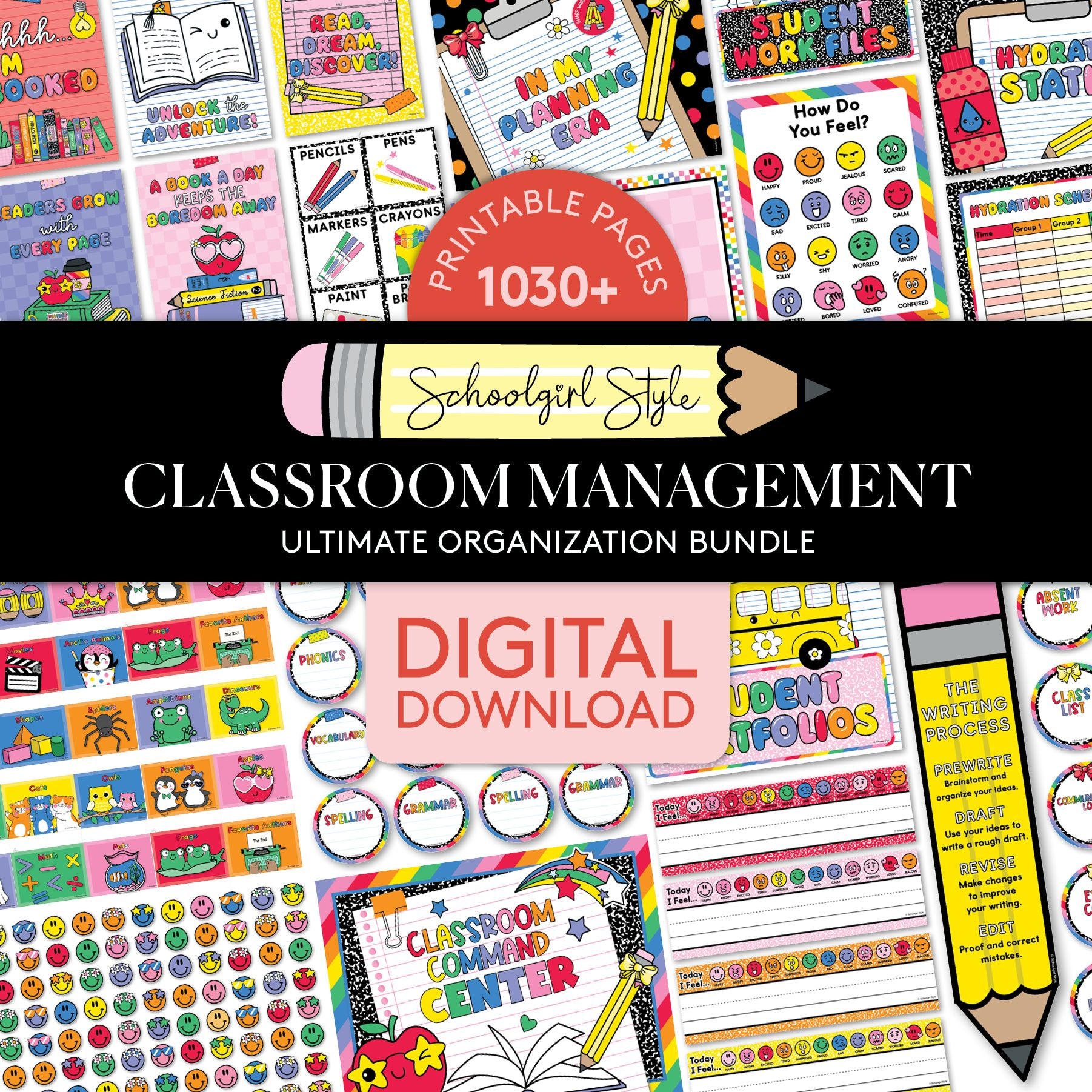 Printable Ultimate Rainbow Classroom Management and Organization Bundle