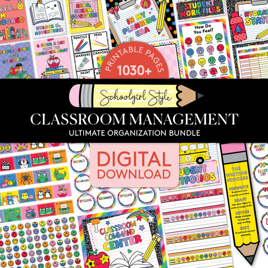 Printable Ultimate Rainbow Classroom Management and Organization Bundle