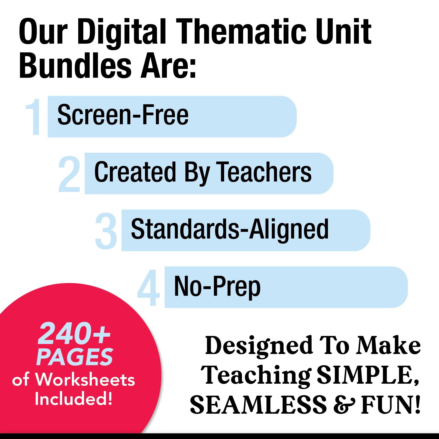 Printable Preschool September Thematic Unit Bundle