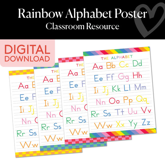 Printable Rainbow Alphabet Chart  – Letter Recognition