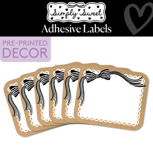 Classic Black and White Adhesive Labels | Simply Sweet