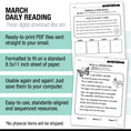 Load image into Gallery viewer, Printable First Grade March Daily Reading
