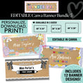 Load image into Gallery viewer, Personalized Editable Canva Kraft Style Banner Bundle 5
