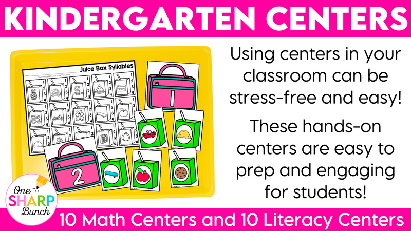 20 September Math and Literacy Kindergarten Centers or Morning Work Tubs