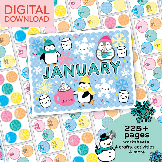 Printable First Grade January Thematic Unit Bundle