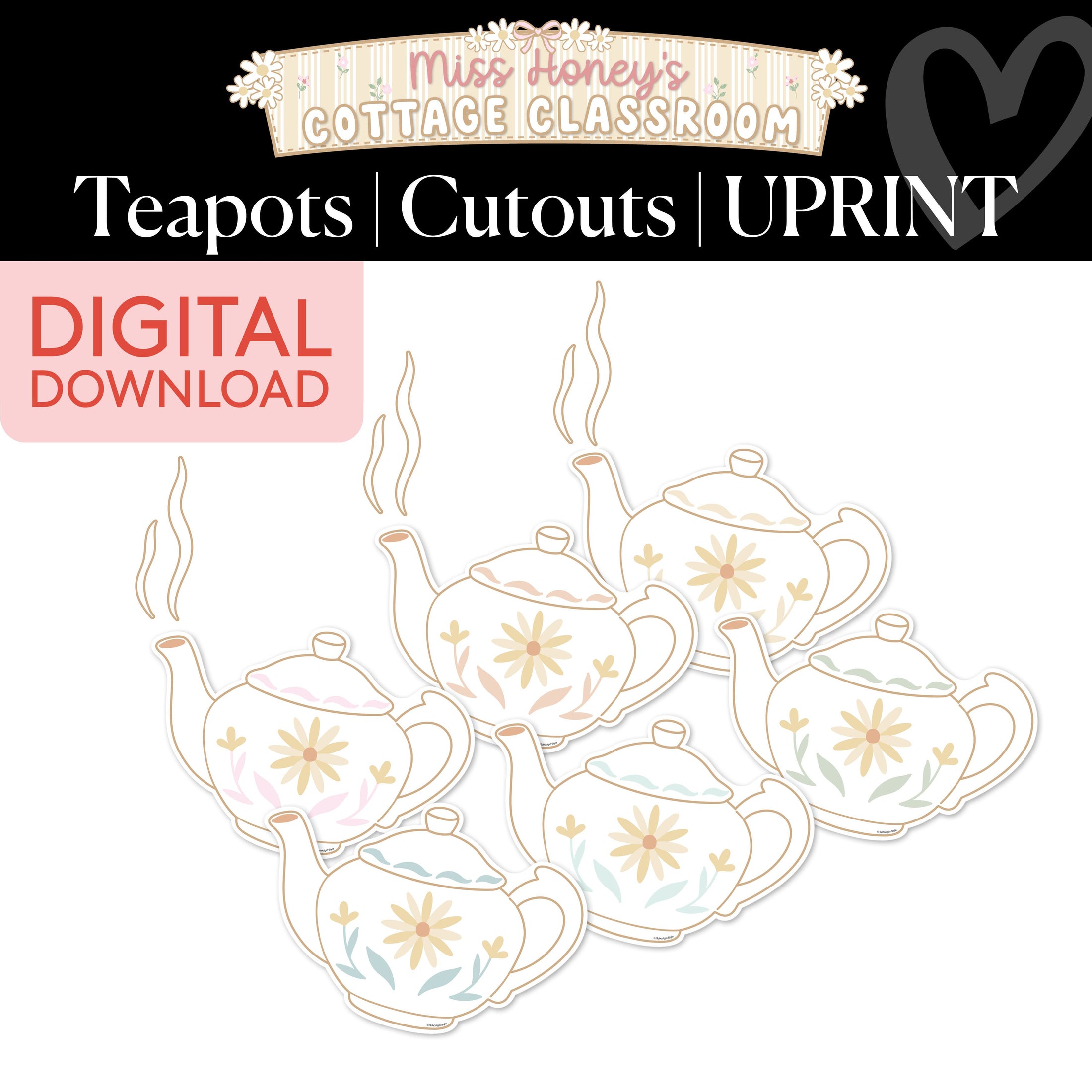 Printable Teapot Cutouts | Miss Honey's Cottage Classroom