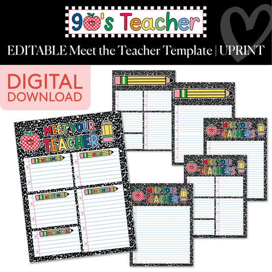 Printable Retro Meet The Teacher Template | 90s Teacher