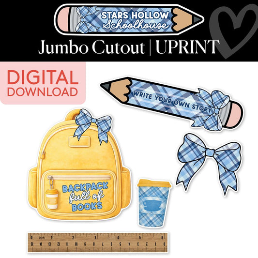 Printable Jumbo Backpack Pencil & Ruler Cutouts | Stars Hollow Schoolhouse