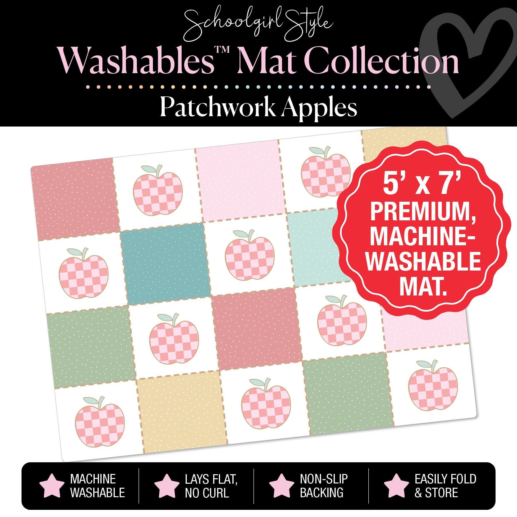 Patchwork Apples Classroom Mat by Schoolgirl Style