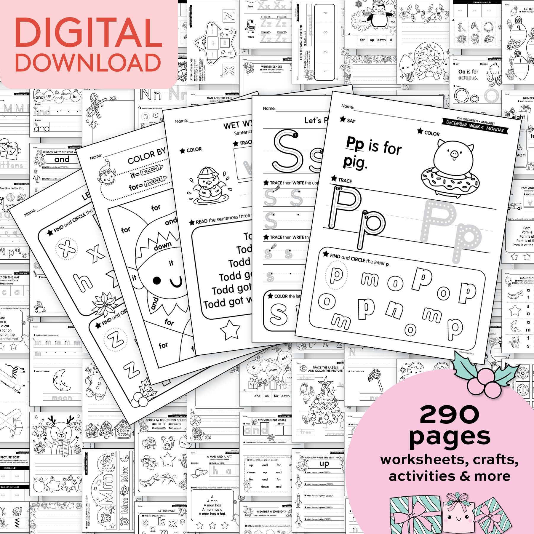 Printable Kindergarten December Thematic Unit Bundle