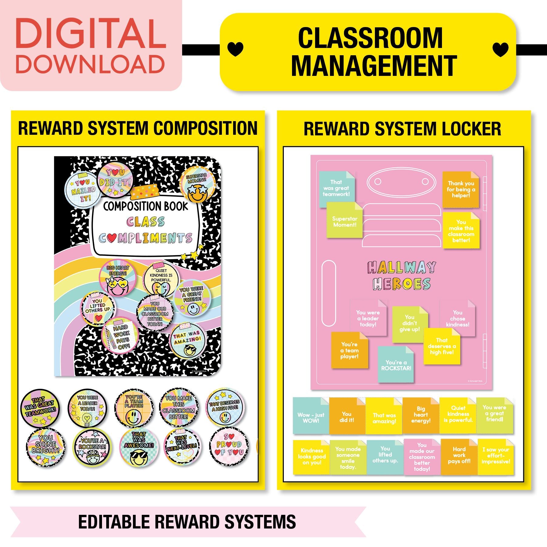 Printable Ultimate Brights Classroom Management and Organization Bundle