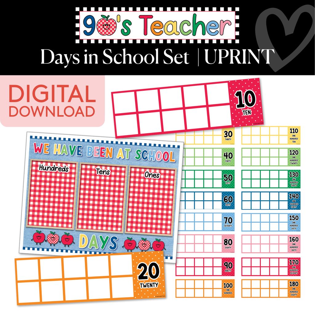 Printable Retro Days in School Set | 90s Teacher